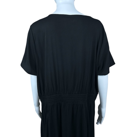 TORRID Black Maxi Dress Sz 3X Smocked Waist Pockets Stretch Whimsigoth Cottage - Picture 10 of 16